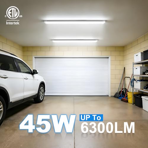 SHOPLED 4FT LED Shop Light 45W 6300LM Daylight White V-Shape Linkable 4-Pack