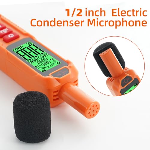 XIAOCETOOL Decibel Meter 30-130 dB with Backlit LCD, A-Weighting, Max/Min, Data Hold