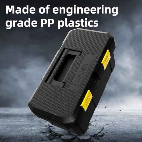 Deli Plastic Toolbox, 18 in Tool Box with Handle, Heavy Duty Toolbox Organizer,Tool Case with Double Locking, Craftsman Tool Box, Tool Organizers and Storage Box