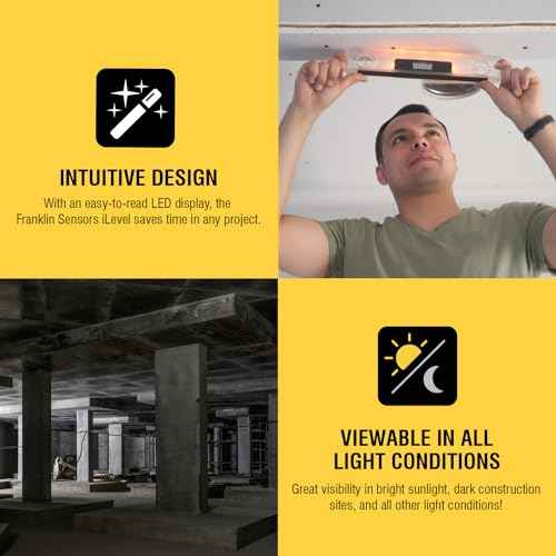 Franklin Sensors Light Level/Digital, Electronic, 12-inch Magnetic Torpedo Level, Vertical and Horizontal Leveler Tool with 2 Bubble Vials, Made in the USA
