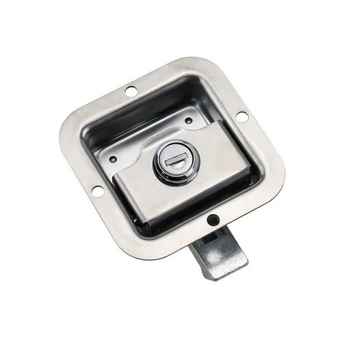 Tool Box Latch Paddle Trailer Rear Semi Body Recessed Handle Stainless Truck Door Lock 1Pcs(with Lock Cylinder)