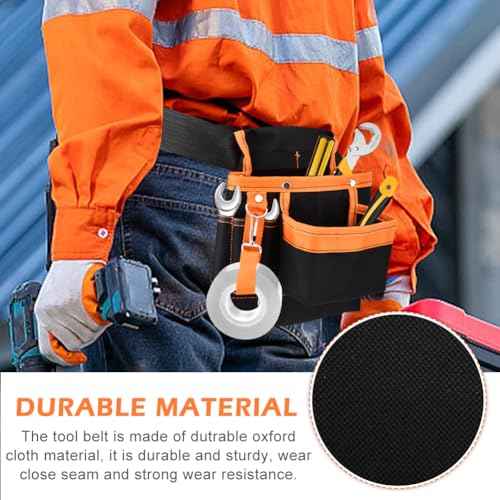 8 Pockets Tool Pouch, Utility Organizer Pouch Waist Bag for Tools, Adjustable Belt Work Apron for for Technician Maintenance Electrician Carpenter Woodworker Roofing Hardware Tools(SIZE:9.45x9.84inch)