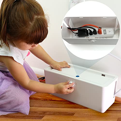 Baby Proof Power Strip Cover Box - Wappa Baby Dual Lock Child Safety Protector for Standard 6-Outlet Power Strips