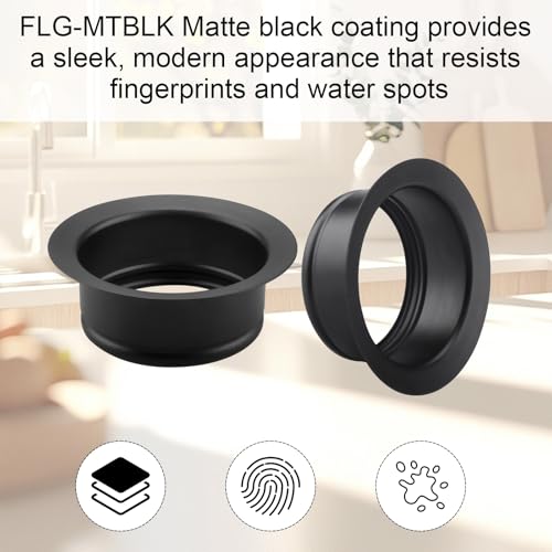 Black InSinkErator Garbage Disposal Sink Flange FLG-MTBLK
