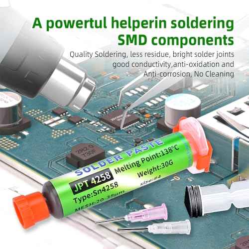 Sn42-Bi58 Solder Paste, No Clean Lead Free 30g Soldering Paste, 138¡É Melting Point, Low Temp Solders Pastes for Electronics Flux for BGA, SMD Repair (5 Pack)