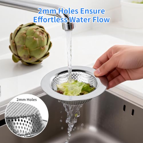 Chefbee 4.4-Inch Stainless Steel Kitchen Sink Drain Strainer Food Catcher 4PCS