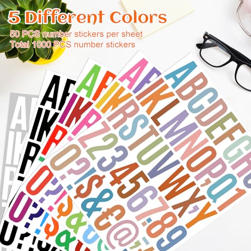 AZUREAL 1000 Self-Adhesive Vinyl Letter & Number Stickers, Waterproof Signage