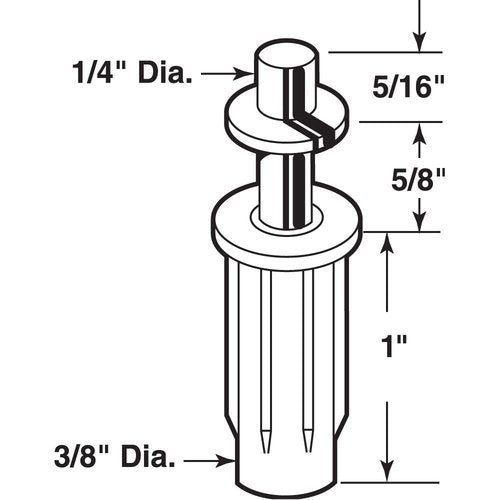 Prime-Line MP6700 3/8 In. Nylon Spring-Loaded Top Pivot with 1/4 In. Steel Pin, fits Alliance Doors, 2 Count (Pack of 1), Silver