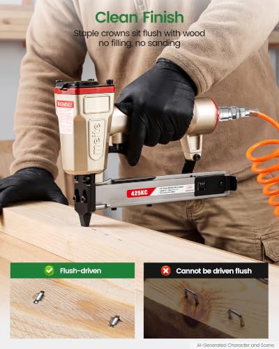 Meite Heavy Duty Galvanized 18 Gauge 1/4-Inch Narrow Crown Staples 1-1/4-Inch, 4000 pcs - Compatible with Staple Guns, Upholstery & Fencing