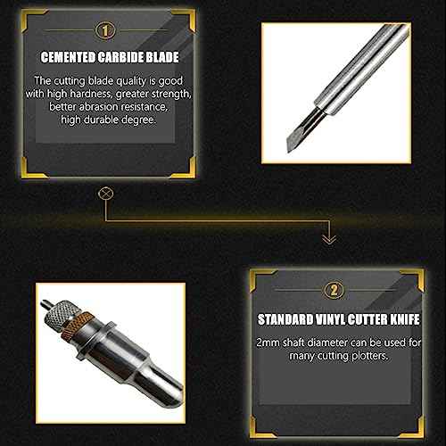 10Pcs Cutting Knife 30/45/60 Degree Plotter Cutter Blades Cemented Carbide Cutter Cutting Plotter Blade Replacement Cutter Blades (45¡Æ)