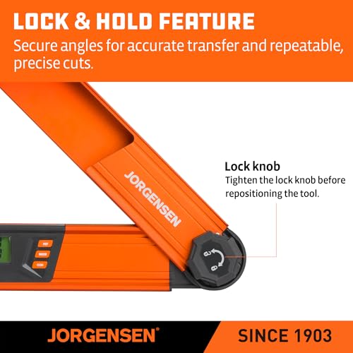 Jorgensen Digital Angle Finder Protractor & Level with Battery Included