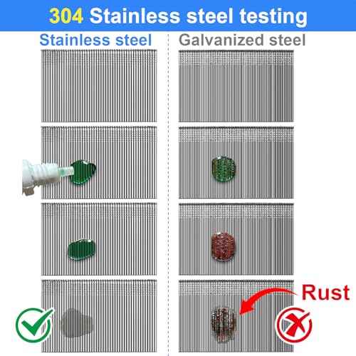18 Gauge 304 Stainless Steel Brad Nails 18 GA Nail Gun Nails Assorted and Small Finishing Nails for Pneumatic, Electric Brad Nailer (5/8"+1"+1-1/2"+2" -800pcs)