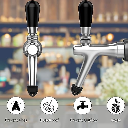 Nuenen 50 Pack Beer Tap Cleaning Brushes in Black - Stainless Steel & Nylon, Bar & Restaurant Use