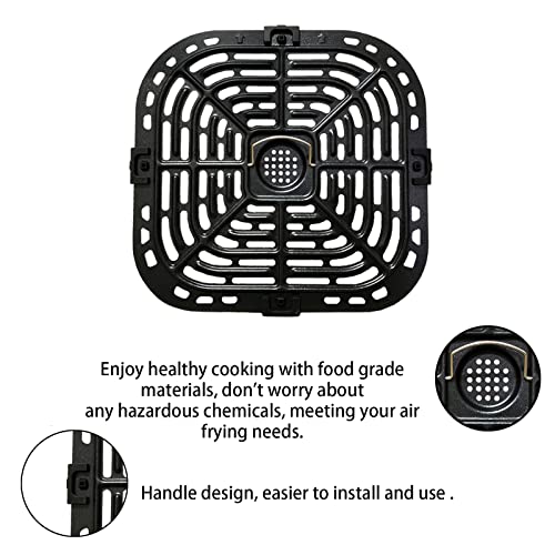 HQT Air Fryer Grill Plate for Instant Pot Vortex Plus 6QT XL 6-in-1 – Non-Stick Crisper Pan with Rubber Feet