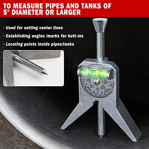 Pipe Center Finder, Pipefitter Tools w/Centering Head, Fitting Finder