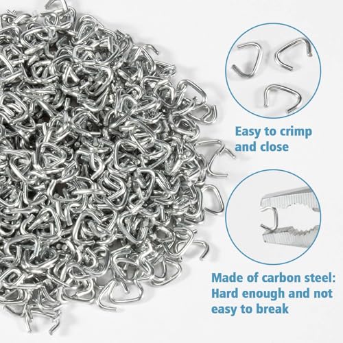 Sukh 650PCS Galvanized Hog Rings - Hog Nose Rings 3/8 Upholstery Heavy Duty for Auto Furniture Upholstery Meat,Sausage Casing,Bagging,Shock Cords Animal Pet Cages