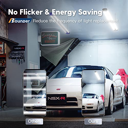 Black 4ft Linkable LED Shop Light 6500K, 40W Garage Lighting - BBOUNDER