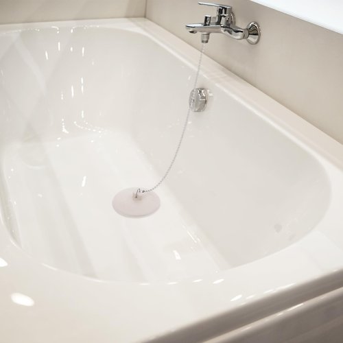 2 Pcs Tub Stopper, Rubber Bathtub Drain Stoppers Plug with Stainless Steel Beaded Chain Premium Bathroom Bath Plug Fits for 1.5" to 2" Kitchen Sink, Bathroom, Bathtub （White）