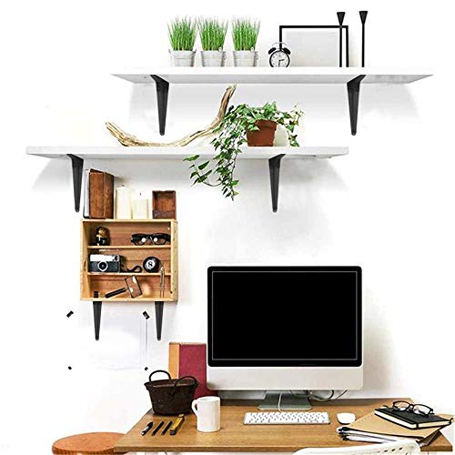 Janyang 20 Pack Heavy Duty 12-Inch Black Iron Shelf Brackets for Wooden Shelves