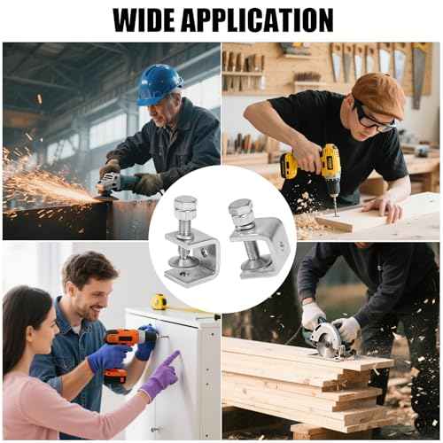 0.8 Inch C Clamps, 6 Pack 304 Stainless Steel C Clamps for Woodworking and Welding,Stable Wide Jaw Opening Tiger Clamp for Construction Household Mount(21mm)