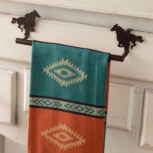 Deleon Running Horse Over-The-Door Metal Towel Bar