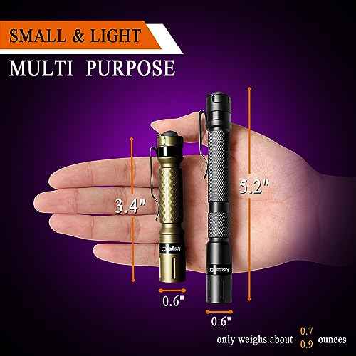 UV Flashlight 2 Pack 395nm Ultraviolet, Black Light Mini Penlight Portable and Compact for Pet Urine and Stain Detection, Hotel Cleaning, ID Check, Handheld Detector