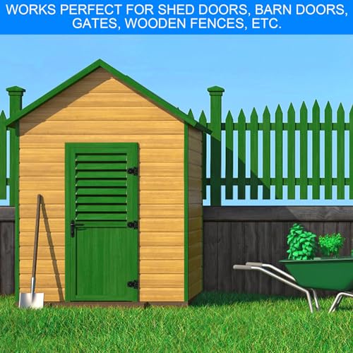 Inchoco Heavy Duty 3.5-Inch Black Gate Hinges 4 Pack - Rust-Resistant Industrial T Hinges for Barn, Shed, Wooden Gates & Fences