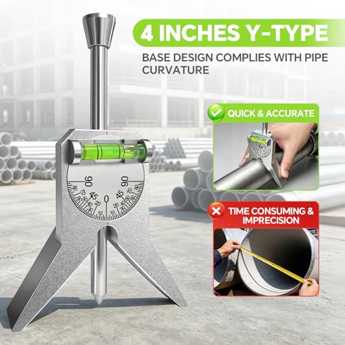 Upgraded Pipe Center Finder Tool - Measure Diameter Over 0.5” with