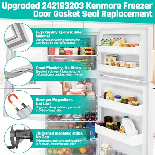 Luckman 242193203 Refrigerator Door Gasket Seal 17.91x28.74 in for Frigidaire/Kenmore Freezer Door