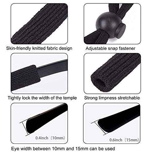SHINKODA Adjustable Glasses Strap for Adults and Kids | 2-Pack Eyewear Retainer Cord for Reading, Safety, Sports & Sunglasses