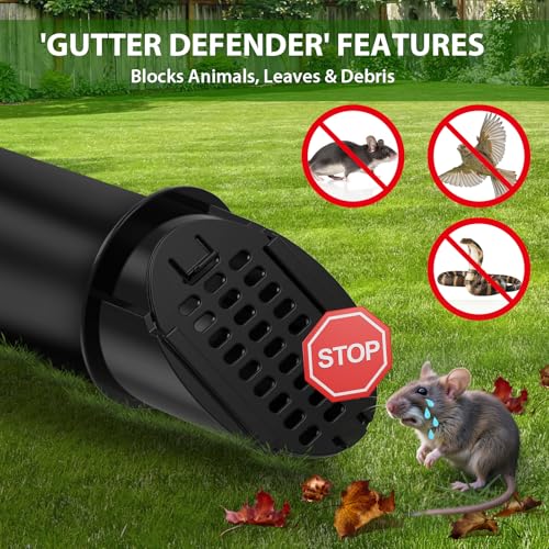 Lebenwell 1 Pack 4-Inch Drainage Grate Cover with Rain Diverter - Black, Universal Pipe Fit, Heavy-Duty, Freeze-Proof, Easy Installation