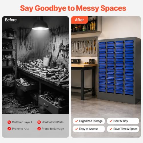QUARPAL 100-Drawer Parts Cabinet - 500 Dividers, Steel Tool Storage Organizer