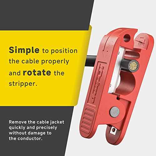 iCrimp Round Cable Stripper for AWG 12 to 4/0, Adjustable Cable Jacket Stripper,Wire Stripping Tool with 2 Spare Blade