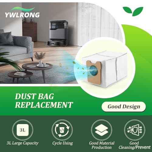 4Pcs for Eufy Omni C20/C10 Dust Bags Replacement Compatible with eufy C20/C10 Omni Robot Vacuum Cleaner Bags (3.1L Large Capacity)