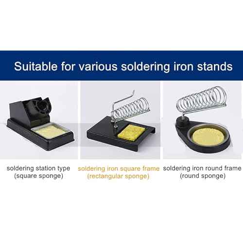 Fielect Thicker Soldering Sponge Soldering Sponge 55mmx55mmx11mm for Iron Tips Cleaner Soldering Iron Cleaning Sponge, 20Pcs, Yellow, Round