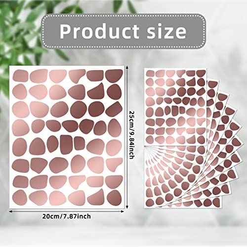 500 Pieces Irregular Polka Dots Boho Wall Decal Vinyl Nursery Wallpaper Sticker Wall Decor Peel and Stick Dot Wall Sticker for Kids Baby Girl Bedroom Home Classroom Decoration (Rose Gold)