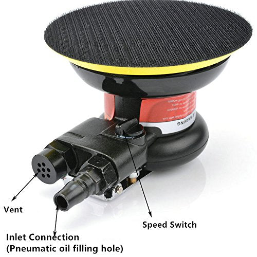 Air Random Orbital Sander 5 Inch Pneumatic Polishing Disc Dual Action PowerGrinding Tool