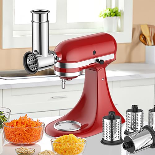 InnoMoon Stainless Steel Slicer Shredder Attachment for KitchenAid Stand Mixers – Silver