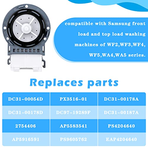 Samsung Washer Drain Pump DC31-00054D/ DC31-00187A PX3516-01 120V 80W Replacement