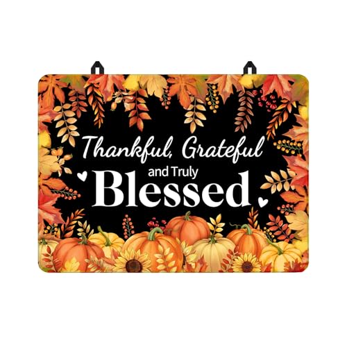 Thankful Grateful And Truly Blessed Stove Top Cover 28x20 Inch | Fall Heat-Resistant Glass & Silicone Protector