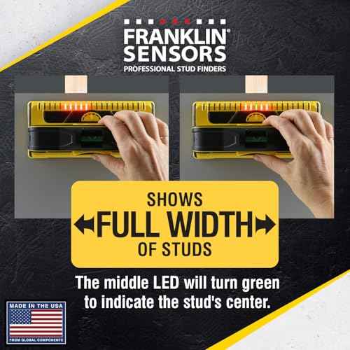 Franklin Sensors Prosensor M210 Stud Finder With 13-Sensors, Wood & Metal Stud Detector/Wall Scanner, Live Wire Detection, Made in the USA