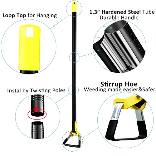 DonSail Adjustable Garden Hoe 30-61 Inch Heavy Duty Weeding Tool