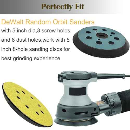 2 Pack 5 Inch 8 Hole Replacement Sander Pad for Porter Cable Sander -2 Pack 5" Hook and Loop Sanding Pad For 343, 343k, 390, 390K, 382, 343VSK Orbit Sander