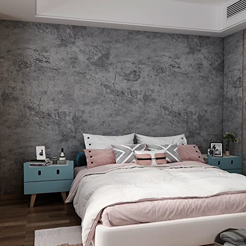3Yecao 16x354 Inch Grey Blue Faux Cement Contact Paper - Peel & Stick Wall Covering