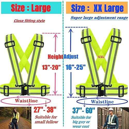 High Visibility Reflective Safety Vest | Lightweight,Adjustable & Elastic | Hi Vis Running Gear for Jogging,Walking,Cycling,Construction Workers,Motorcycle,Men,Women (1, YELLOW)