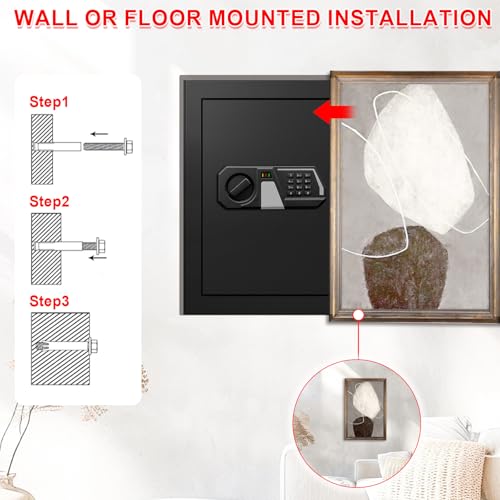 Tipiyajo 3.4Cuft Large Digital Fireproof Waterproof Home Safe Box, Programmable Keypad