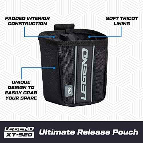 Legend XT520 Quick Release Pouch & Finger Tab Bag | Interior Divider for Better Organization & Storage of Release Aids | Attaches to Standard 2" Belt | Quick Drawstring Closure