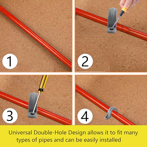 10PCS 1-1/2 Inch PVC Pipe Straps, Two Hole Plastic Pipe Clamps, Conduit Strap Clamps, Cable Clamp, PVC Pipe Mounting Bracket