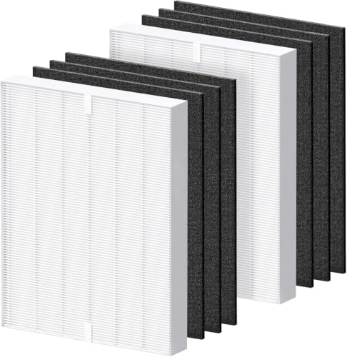 isinlive AP-1512HH Replacement Filter Set for Coway AP-1512HH/HHS & 200M (2 Efficient Filters + 6 Carbon Pre-Filters) – Not OEM