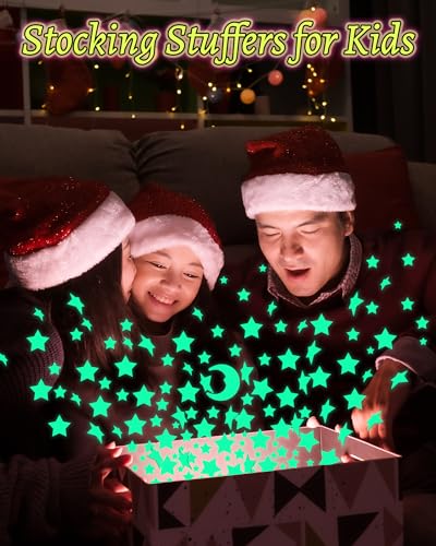 Green Glow in The Dark Stars Stickers for Boys Room Ceiling Decor - 200 Pieces
